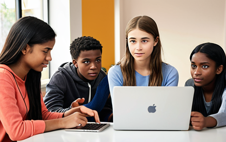 **

*   **Concept:** A diverse group of teenagers in a modern, brightly lit career counseling center.
*   **Details:** Focus on the interaction: A counselor actively listening with an empathetic expression to a young person. Include a laptop displaying career options, and subtle elements representing youth challenges like social media and job market uncertainty. Aim for a warm, supportive atmosphere.

**