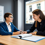 Modern Career Guidance**

"A professional career counselor in France, assisting a young student with career exploration using a digital platform, modern office setting, fully clothed, appropriate attire, safe for work, perfect anatomy, natural proportions, professional, high quality, family-friendly."

**