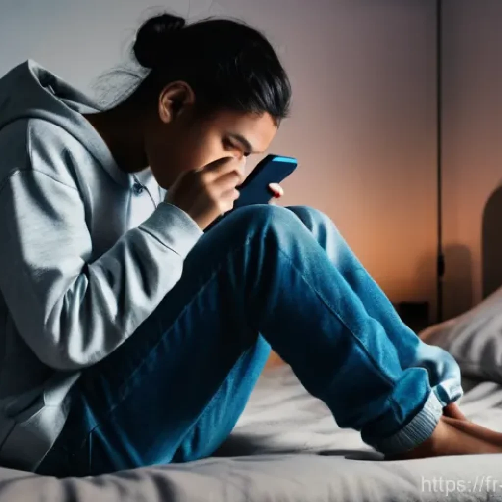 청소년상담사 자격증 시험 준비 시 유용한 사이트 - **Image Prompt: Overwhelmed by the Digital World**
A young French teenager, approximately 16 yea...