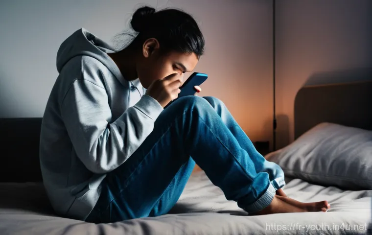 청소년상담사 자격증 시험 준비 시 유용한 사이트 - **Image Prompt: Overwhelmed by the Digital World**
A young French teenager, approximately 16 yea...