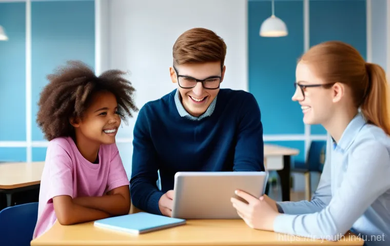 청소년상담사 필수 이론과 실제 사례 - **Prompt 2: Digital Well-being Workshop for Adolescents**
    "A vibrant and educational scene featu...