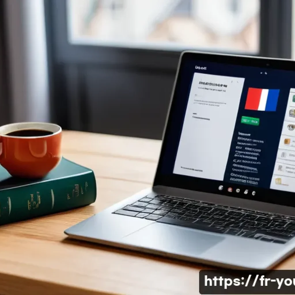 청소년상담사와 관련된 추천 학습 사이트 - A modern French online learning platform interface displayed on a laptop screen, showing interactive...