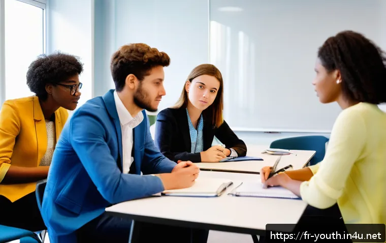 청소년상담사 자격증 취득 후 학습 지속법 - A professional French youth counselor attending a modern in-person training workshop focused on adol...