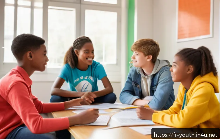 청소년상담사 자격증 취득 후의 삶 - A warm, professional adolescent counselor sitting in a bright, welcoming school counseling office, e...